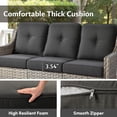 thumbnail image 4 of Vcatnet 5 Pieces Outdoor Patio Furniture Set High-Back Wicker Rattan Conversation Set Outdoor Sectional with Swivel Chairs and Coffee Table, Black, 4 of 11