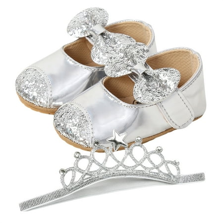 

Baby Princess Shoes Sequins Bowknot Walking Shoes Footwear Prewalker for Infant Girls
