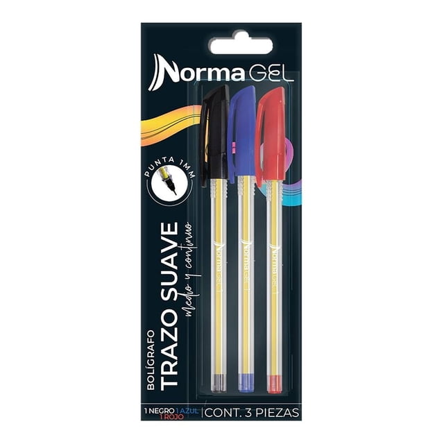 Bolígrafos Norma Blister Multicolor 3 Piezas