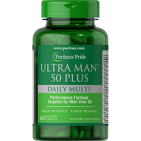 - Puritan's Pride High Potency Ultra Man 50 Plus Coated Caplets, 60 Count
