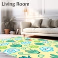 thumbnail image 2 of ODIKA 8'x10' Machine Washable Non-Slip Area Rug, Sunny Desert Doodle with Cute Cartoon Cacti and Swirling Cloud High Traffic Rug, Yellow, 721909, 2 of 7