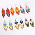 thumbnail image 3 of Native Seed Beads Earrings for Women,Boho Ethnic Fringe Dangle Drop Earrings,Colorful Bohemian Handmade Long Beaded Tassel Earrings,Multi-color Funky Fashion Chandelier Statement Jewelry, 3 of 3