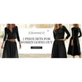 thumbnail image 5 of 2 Piece Lounge Sets for Women Matching Vacation Outfits Button Down Ribbed Cardigan Elastic Waist Skirt Sets, 5 of 7