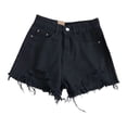 thumbnail image 2 of Jeans for Women Distressed Solid Denim Shorts High Waist Baggy Jeans Shorts for Women (Black XXL), 2 of 4