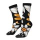 thumbnail image 1 of Balery Yellow White Daisy Pattern Calcetas Largas con Estampado para Hombre y Mujer – Suaves y Transpirables, Talla Única (US 5-11), 1 of 6