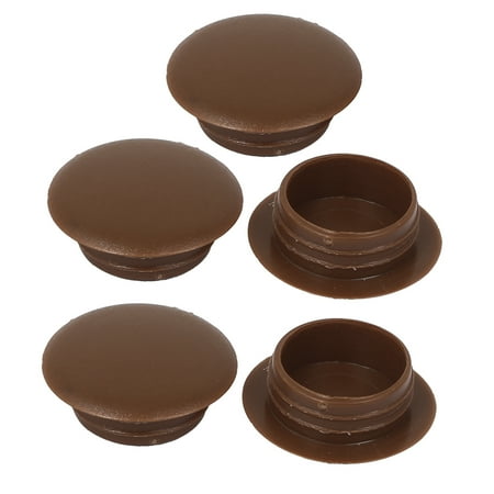 5pcs Brown Plastic Press On Cap Screw Cover for 16mm Dia