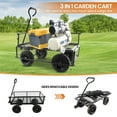 thumbnail image 2 of Aukfa Mesh Steel Wagon Cart with Removable Sides, Garden Cart Heavy Duty Utility Wagon with Rotating Handle/10'' Tires for Garden Yard, Black, 2 of 8