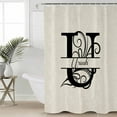 thumbnail image 2 of Extra Long Shower Curtain 72x96 Inch, Letter U Shower Curtain Waterproof Bathroom Decor Monogram Words Fabric Bath Curtain Set Accessories with Hooks, 2 of 6