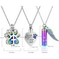 thumbnail image 2 of 3 Pack Pet Cremation Jewelry Urn Necklace for Ashes for Women Men Paw Print Heart Cylinder Urn Memorial Keepsake Ashes Necklace for Loved One, 2 of 7