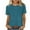 Blue, variant on Women's Casual T-Shirt, Roomy Round Neck Short Sleeve Top, Solid Color Basic Blouse for Everyday Wear, Versatile for Casual Outwear and Daily Activities
