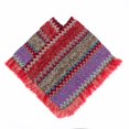 thumbnail image 2 of Women's Zig-Zag Knit Tassel Fringed Pullover Poncho Sweater Cape Shawl Wrap Red, 2 of 4