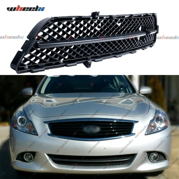 #622541NF1A IN1036100 Front Bumper Lower Grille Compatible with 2010-2013 Infiniti G37 Sedan | 2011-2012 G25 (Base/Journey) | 2015 Q40 (Base/Journey), Replacement Under Gill (Matte Black)