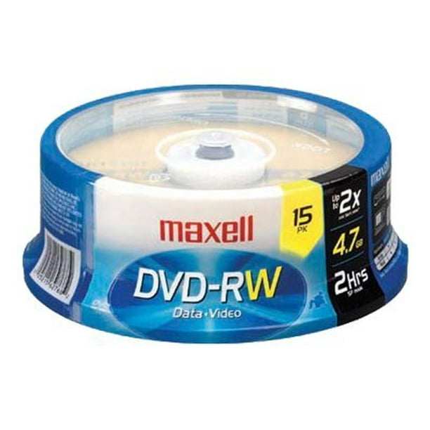 Maxell - 15 x DVD-RW - 4,7 GB 2x - Broche