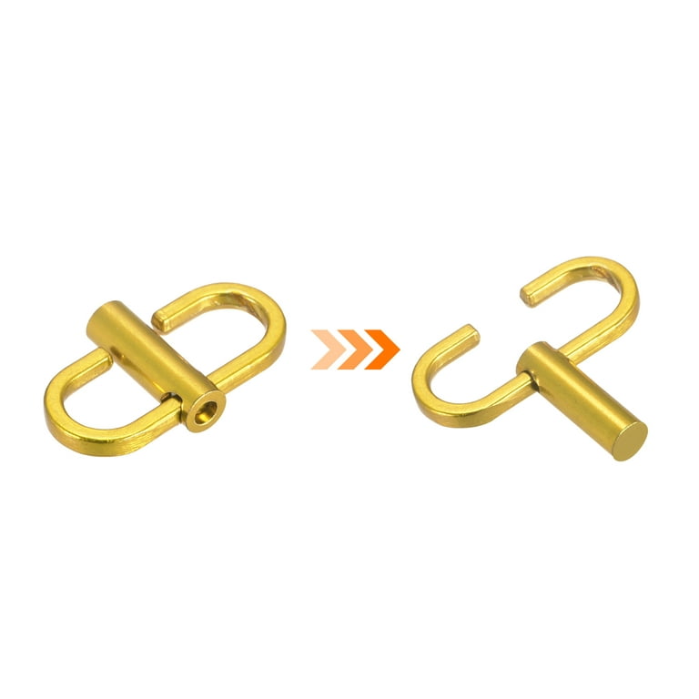Uxcell Adjustable Metal Buckles for Chain Strap, 4Pack 22x10mm Chain Shortener, Yellow, Size: 22 mm x 10 mm, Gold