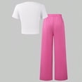 thumbnail image 5 of Paguaki Teen Girls Spring Fall Summer Clothes 2 Outfit Set Letter Print Short Sleeve Top And Casual Pants Tween Girl Outfit Size 8-12Y, 5 of 6