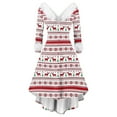 thumbnail image 2 of Christmas Dresses for Women Women's Fashion V-Neck Casual Slim Fit Christmas Print Furry Party Long Sleeve Dress for Festive Occasion,Red,M, 2 of 4