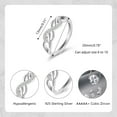 thumbnail image 4 of Lancharmed Mother Daughter Rings Silver Plated Rings Crossed Twisted Eights Zirconia Split Adjustable Thumb Gifts for Women, 4 of 7