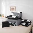 thumbnail image 5 of YST Modern Farmhouse Bedding Sets,Black Grey Striped 7 Pcs Comforter Set Twin,Geometric Bed in A Bag,Leopard Pattern Reversible Bed Sets with Sheet Set Microfiber, 5 of 5
