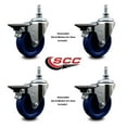 thumbnail image 2 of 4 Inch Solid Polyurethane ½ Inch Threaded Stem Caster Set with Brake, 2 of 2