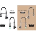 thumbnail image 5 of Kitchen Sink Faucet for Bar Farmhouse Commercial, 2 Function Water Outlet LED Kitchen Faucets, Brushed Nickel and Black Sink Faucet, Pull Out Kitchen Mixer Tap, 5 of 8
