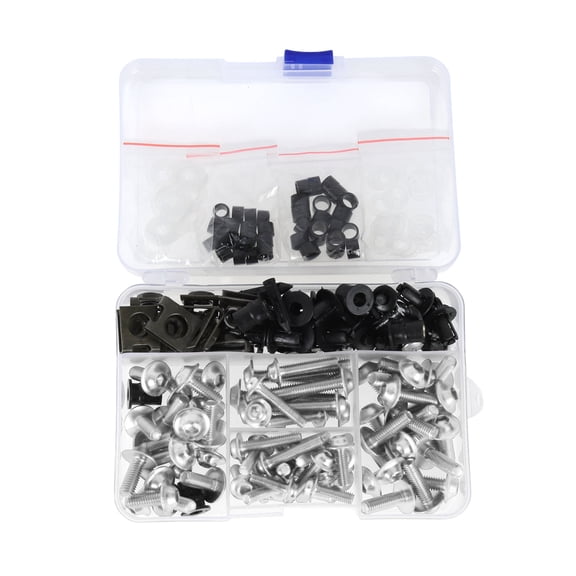 Tornillos de parabrisas Unique Bargains compatibles con la mayoría de las motos deportivas para Kawasaki, Yamaha, Suzuki, Honda, Ducati, acero inoxidable, goma, tono plateado