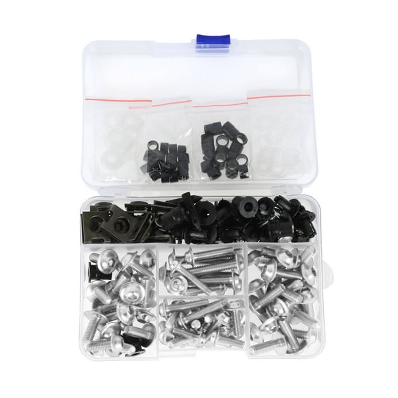 Tornillos de parabrisas Unique Bargains compatibles con la mayoría de las motos deportivas para Kawasaki, Yamaha, Suzuki, Honda, Ducati, acero inoxidable, goma, tono plateado