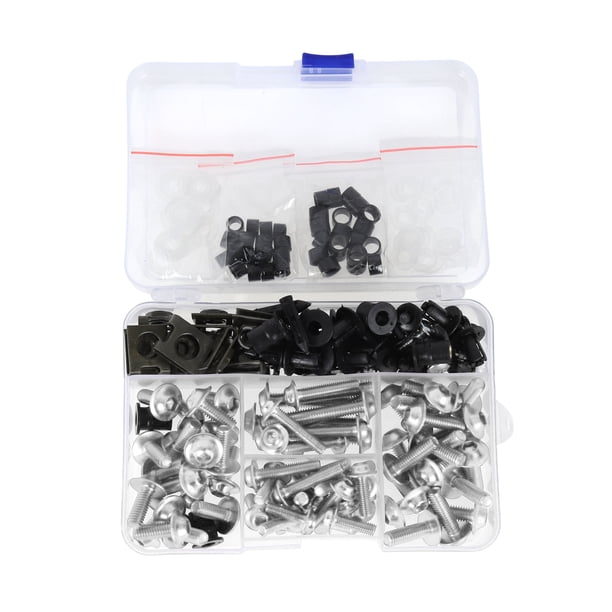 Tornillos de parabrisas Unique Bargains compatibles con la mayoría de las motos deportivas para Kawasaki, Yamaha, Suzuki, Honda, Ducati, acero inoxidable, goma, tono plateado