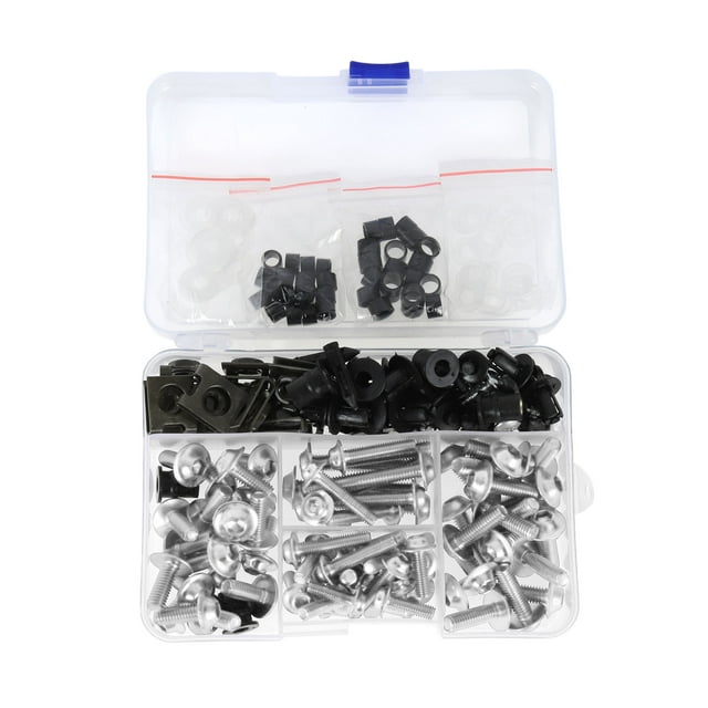 Tornillos de parabrisas Unique Bargains compatibles con la mayoría de las motos deportivas para Kawasaki, Yamaha, Suzuki, Honda, Ducati, acero inoxidable, goma, tono plateado