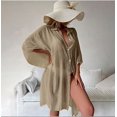 thumbnail image 2 of Women Flutter Sleeve Shirt Dress Cover Up, 2 of 4