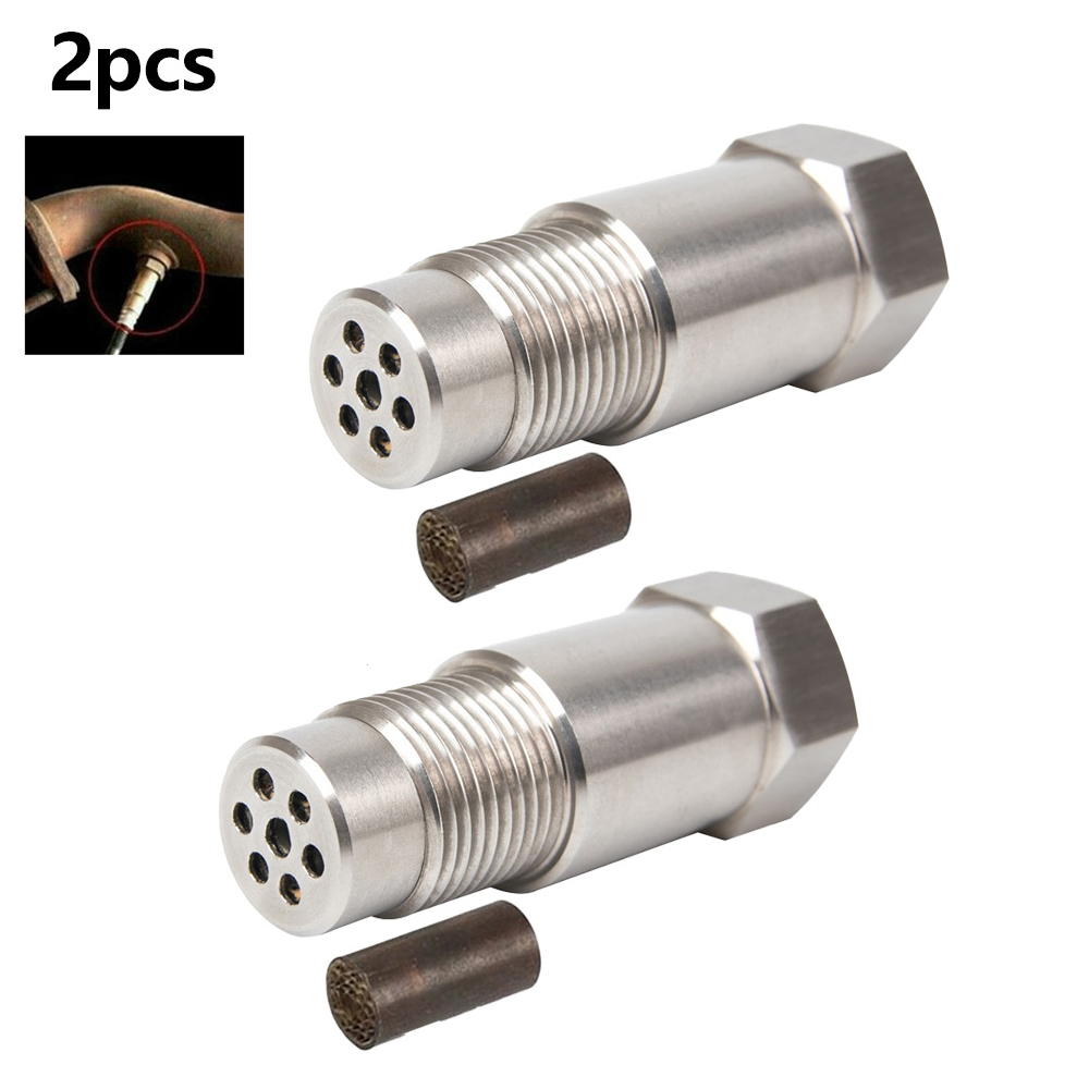 LIKEM 2Pcs O2 Sensor Car CEL Check Engine Light Adapter Eliminator Mini Catalytic Converter