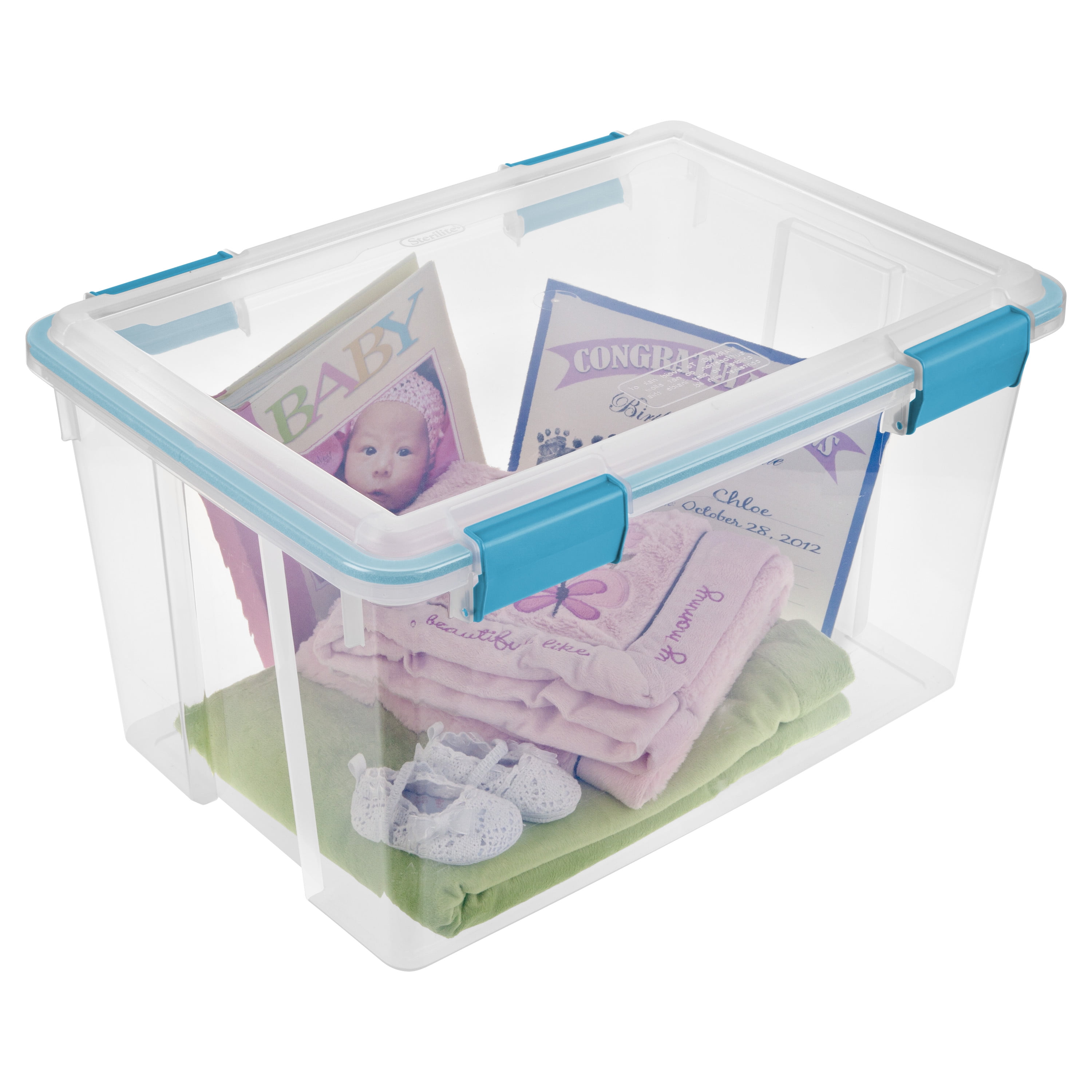 Sterilite 20 Qt. Gasket Box Plastic, Blue Aquarium, Set of 6 storage  baskets fruit basket storage basket - AliExpress