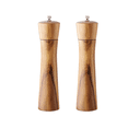 thumbnail image 1 of Juego de 2 molinillos de sal y pimienta de madera, vajilla rellenable de madera de acacia, molinillo de pimienta grande y salero (8), 1 of 5