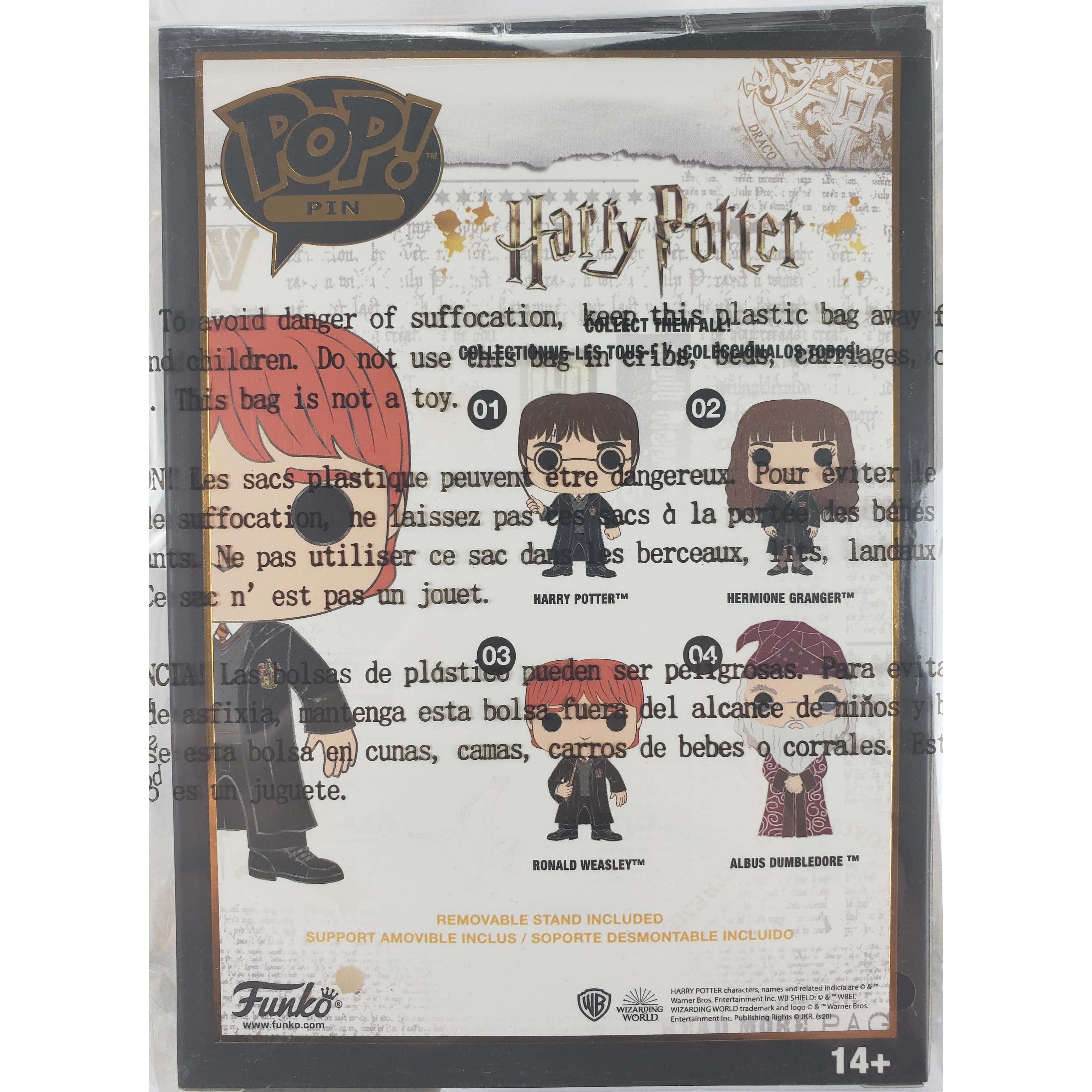 Figurine Funko Pop Pin's Géant avec Stand 10 cm Harry Potter Ron Weasley  Num°03 - POP