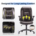 thumbnail image 3 of AFO Big and Tall Ergonomic Office Chair, High-Back Executive Leather Chair with Adjustable Armrests, Brown, 3 of 7