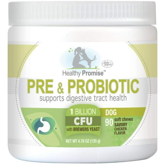 270 count (3 x 90 ct) Four Paws Healthy Promise Pre and Probiotic Supplement for Dogs