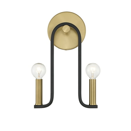 

Archway 2 Light Wall Sconce in Matte Black with Warm Brass Accents