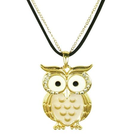 Eyed Owl Pendant - Wrapables® Owl Pendant Necklace with Crystal Rimmed Eyes