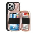 thumbnail image 6 of Mantto Wallet Case for iPhone 13 Pro Max, Shockproof  Detachable Wrist Strap with Shoulder Strap Zipper Purse Leather Case Cover,Rosegold, 6 of 8