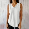 thumbnail image 4 of BUIGTTKLOP Tassel Tank Tops for Women Cotton Linen Distressed Casual Fringe Camisoles Vest Sleeveless Ruffled Crewneck Blouse, 4 of 6