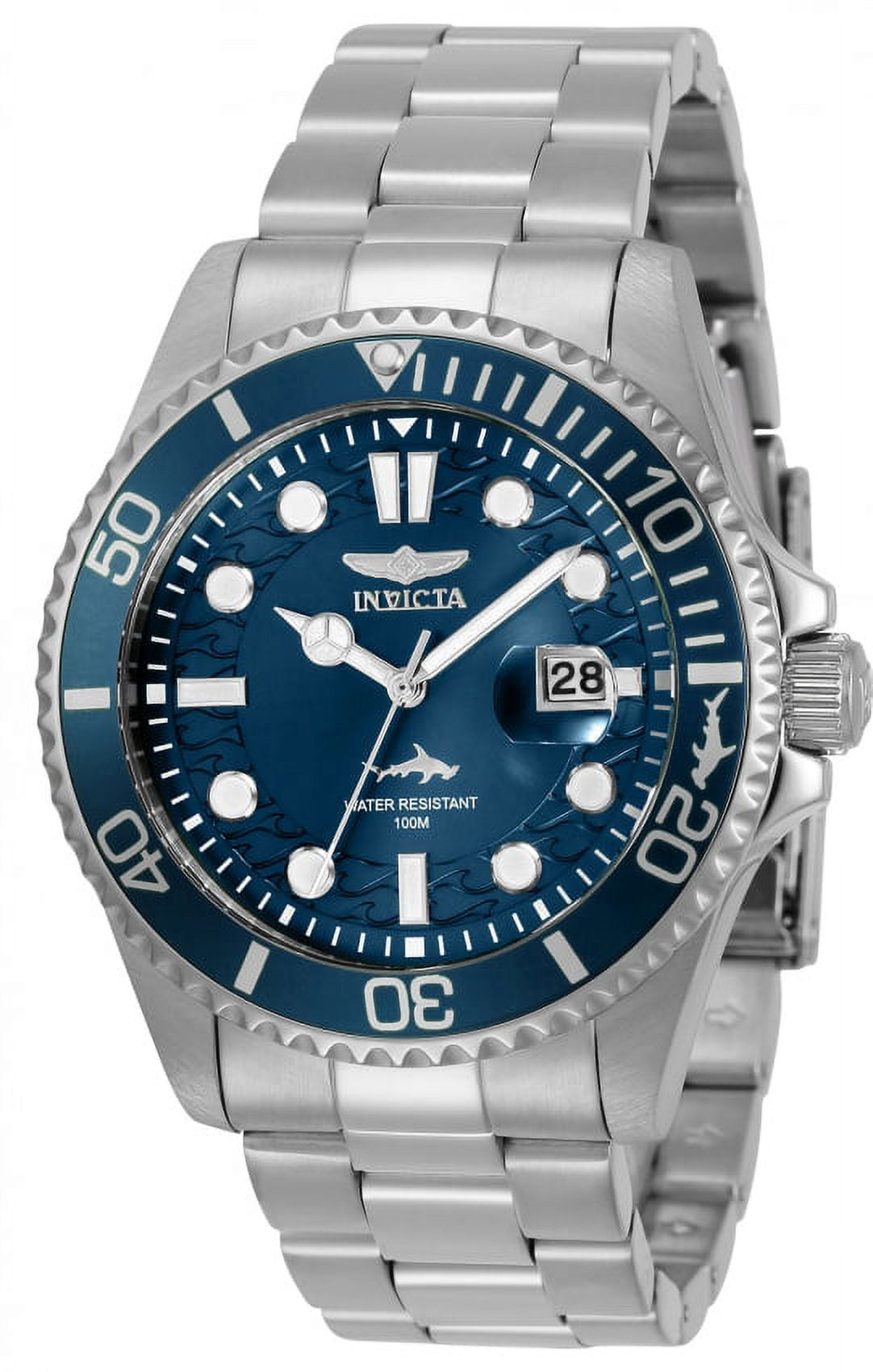 Invicta Aviator Orologio da Uomo in acciaio inossidabile con movimento Quarzo - 49mm, Blu/Argento : Invicta