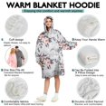 thumbnail image 5 of Wearable Oversized Blanket,Pioneer Flower Floral Print Pattern Wearable Blanket Hoodie for Adults,Cozy Hooded Blankets with Super Pockets,Super Warm Fuzzy Pullover for Women & Men, 5 of 6