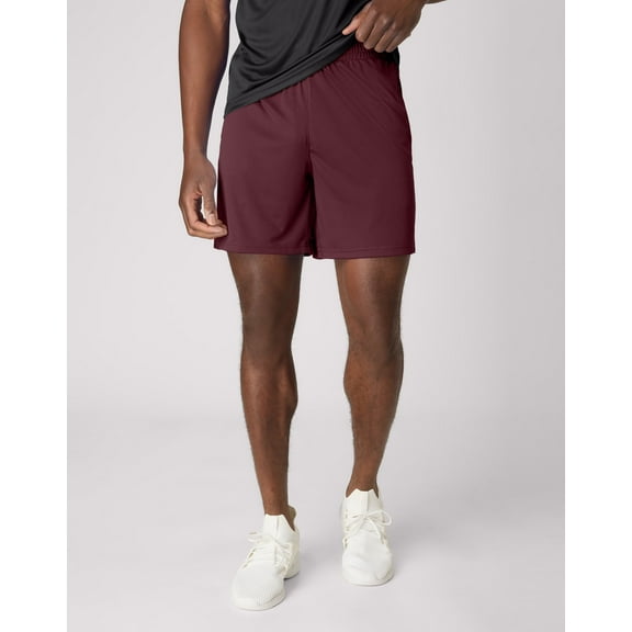 Hanes Cool DRI Men's Shorts Pack, 5-Pack, Moisture Wicking, Odor Protection, 7" Charcoal/Black/Maroon/Navy/Deep Forest S