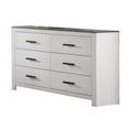 thumbnail image 2 of Benjara BM314673 58 in. Kopa Wide Dresser with 6 Drawers, Handles, Wood, White, Black & Gray, 2 of 6