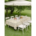 thumbnail image 4 of Outdoor Tablecloth with Umbrella Hole for Patio/Picnic/Party/Camping, Beige Flowers Waterproof Table Cloth Rectangle Table Cover Washable, Spring Floral Farmhouse Retro Art (60"x 102"), 4 of 8