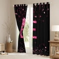 thumbnail image 3 of Manfei Personalized Initial E Black Out Curtains for Preppy Child,Pink Ribbon Bow Knot Curtains Pack of 2 (42x63 Each),Bling Glitter Bedroom Curtains,Luxury Bedroom Decor, 3 of 6