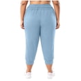 thumbnail image 6 of CYRBOKO Women's Plus Size Active Capris, Relaxed Fit Drawstring Stretchy Elastic Waist Summer Capri Pants with Pockets Light Blue Size 4XL, 6 of 7