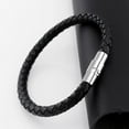 thumbnail image 4 of Women Fashion Leather Rope Braided Buckle Bracelet Bangle Wrap Jewelry Gift, 4 of 7