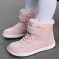 thumbnail image 5 of CAICJ98 Kids Snow Boots Waterproof Outdoor Warm Cozy Anti-Slip Mid Calf Faux Fur Winter Boots for Toddler Girls Pink (Toddler/Little Kid/Big Kid),10, 5 of 7