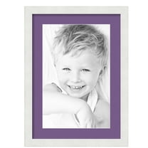 ArtToFrames 15x21" Matted Picture Frame with 11x17" Single Mat Photo Opening Framed in 1.25" Satin White Frame and 2" Grape Mat (FWM-3966-15x21)