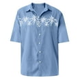 thumbnail image 4 of Lumtrix Hawaiian Bowling Shirts for Men Short Sleeve Printed Regular Fit Summer Beach Casual Button Down Shirts Blue 3XL, 4 of 5